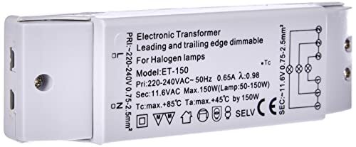 transmedia Elektronische transformator voor halogeenlampen 160x46x33mm 230V naar 12V 50-150W