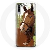 Maniacase Etui voor Samsung Galaxy A70 Quarter Horse bruin paardenrace