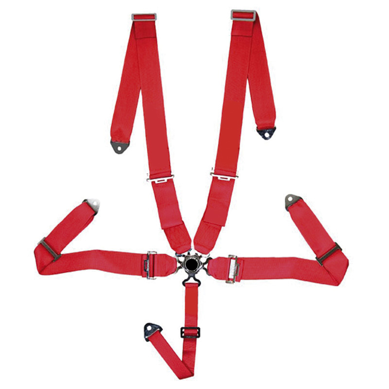 AutoStyle Racing Sportgordel 5-Punts Rood + Quick Release + E-keur (3-inch