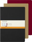 Moleskine Set van 3 notitieboeken Cahier Journals, gelinieerde pagina's, zachte omslag van karton en zichtbare naad, verschillende kleuren, formaat A4