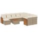 vidaXL 11-delige Tuinset met Kussens, Poly Rattan, Beige