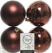 Decoris Boules de Noël - 4x pièces - acajou brun - D10 cm - plastique