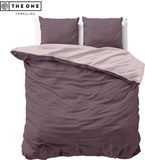 The One towelling The One Bedding Dekbedovertrek Classic - 240 x 220 cm - Lits jumeaux - 2 Kussenslopen - Katoen/Satijn - Lichtpaars & Donkerpaars