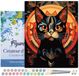 Figured'Art Schilderen op Nummer Volwassenen met lijst Art Deco Zwarte Kat- Handwerk acrylverf Kit DIY Compleet - 40x50cm Canvas al ingelijst
