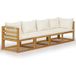 Maison Exclusive - Canapé de jardin 4 places avec coussins, couleur crème, en bois d'acacia massif