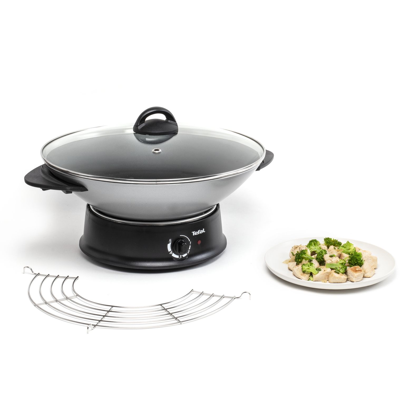 Tefal WO3000 Elektrische Wok - Zilver - 8 Personen - 1200W