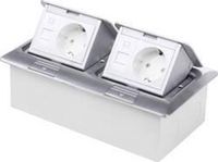 LEDmaxx 105627 2-voudig Vloerinbouw-contactdoos Met Cat5-bus, Aanraakbeveiliging Aluminium