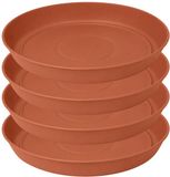 EDA Bloempot onderschaal Romeo - 4x - kunststof - terracotta - D12 x H1,8 cm