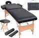 vidaXL Massagetafel- en krukset inklapbaar 2 zones 10 cm dik zwart