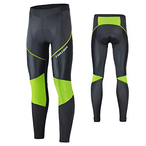 MEETWEE Fietsbroek voor heren, lange fietsbroek, compressiebroek, leggings, wielersportbroek voor mannen, elastisch, ademend, 3D-spons zitkussen