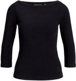 JJXX Top JXFIFI Top Zwart Katoen Driekwart Mouw Boot Hals Kort Casual Dames XL