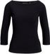 JJXX Top JXFIFI Top Zwart Katoen Driekwart Mouw Boot Hals Kort Casual Dames XL