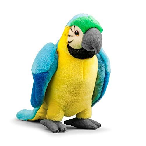 Animigos 37565 pluche dier Ara blauw, knuffeldier in realistisch design, knuffelzacht, ca. 24 cm groot