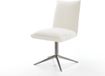 DELIFE Chaise de salle à manger Lelio-Flex pied croisé bouclé graphite beige doux pivotant à 360° fonction basculante noyau à ressorts ensachés