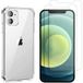 Phonillico® Schokbestendig hoesje voor iPhone 12 MINI en 2 gehard glas schermbeschermingsfilm