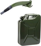Eda-Plastiques Jerrycan avec bec verseur - vert armée - 20L - métal - adapté au carburant