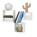 Bakaji Set van 3 wandplanken, modern design, vierkante plank, kubus, plank, 2 planken, MDF-hout, verschillende maten