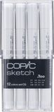 Copic Sketch Cool Grey markeerstift 12 stuk(s) Beitel/penseelpunt Koel grijs, Donkergrijs, Grijs, Licht Grijs