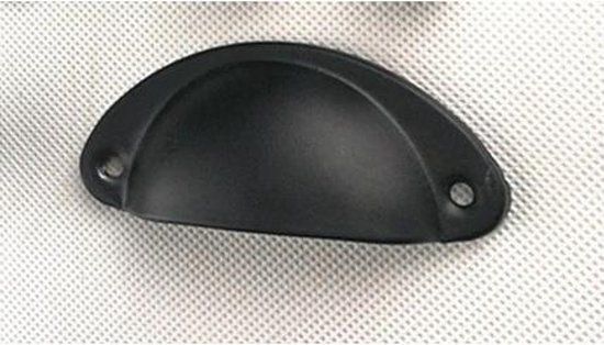 Komgreep zwart 8cm - Meubelknop - Landelijk - Metaal - Inclusief schroeven