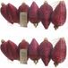 Decoris Kersthangers dennenappels - 12x - donkerrood - glitter - 8 cm - kunststof