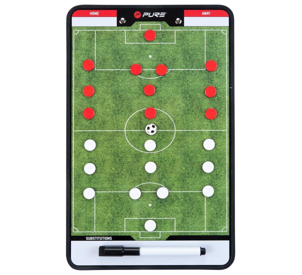 Pure2Improve Tactiekbord Voetbal - wit/zwart