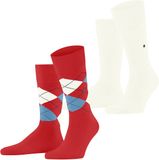 Burlington Everyday 2-Pack gedessineerd katoen multipack sokken heren rood - maat 40-46