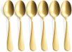 Unyqoos® Set van 6 elegante, matgouden theelepels
