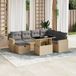 Maison Exclusive - Ensemble de meubles de jardin 8 pièces avec canapé et coussins, beige, en polyrotin