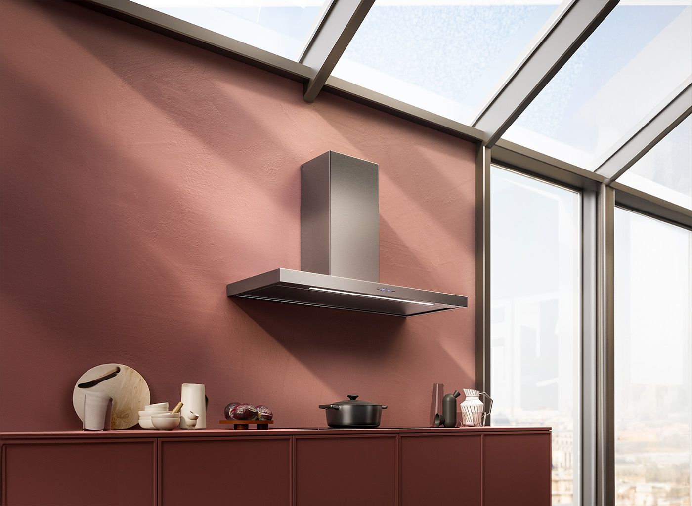 Falmec Plane Plus Eiland - Zwart - 90cm - 800 m³/u - A