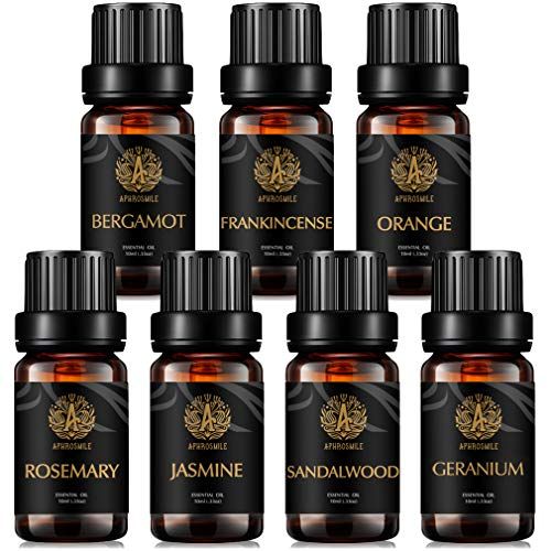 Aphrosmile Aromatherapie Bergamot Etherische Olie Set - 7 x 10 ml - 100% Pure Jasmijn Olie Kit