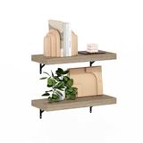 Furinno Tanna Zwevende Wandplanken, 57 cm, natuur, 2 stuks