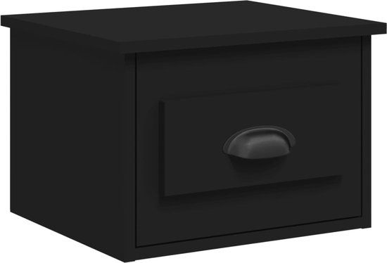 vidaXL Nachtkastje wandgemonteerd 41,5x36x28 cm Zwart
