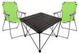 Accessoires de camping Ensemble de 3 : Table de camping, Chaise de camping. Dimensions table : L70 x L70 x H56 cm