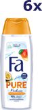 Fa Pure Freshness Douchegel Pure Freshness 6 stuks (6 x 250 ml), met de verfrissende geur van mango en passievrucht, zonder kleurstoffen en 98% biologisch afbreekbare ingrediënten