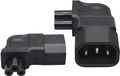 IEC C14 naar C5 90 graden hoekadapter links - Set van 2