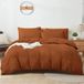 TRANKIELO® - Ensemble de literie en coton 155 x 220 cm - Respirant, hypoallergénique, orange avec fermeture éclair et 1 taie d'oreiller