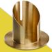 OEM WikaKerzen Kandelaar voor kaarsen - Kaarsenhouder in zilver & goud geborsteld messing metaal - Kaarsenhouder voor bruiloft-, communie- & doopkaarsen (Ø 7cm, goud)