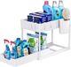 Merkloos Opbergrek voor onder de gootsteen, keukenopberger, 2 niveaus, met uitschuiflade, multifunctioneel opbergrek voor badkamer, aanrecht