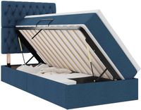vidaXL - Bed met opbergruimte en matras - Blauw - 100 x 200 cm - Stof