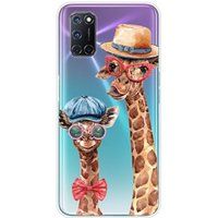 Oppo Siliconen hoesje compatibel met Oppo A52, Oppo A72 Grappige giraffe