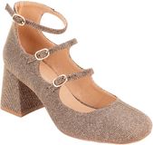 Les tropeziennes par M. Belarbi Delphine leren ballerina met hak beige glitter 40