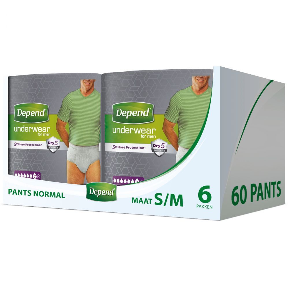 Depend Pants voor Mannen Normal S-M 6x10 = 60 stuks