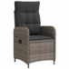 vidaXL Chaise longue pour jardin Gris et gris foncé