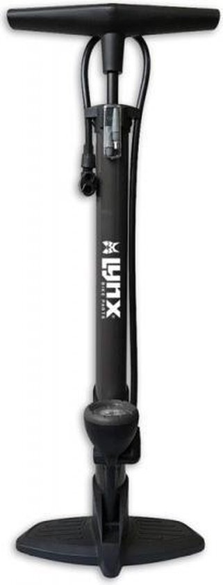 Lynx fietspomp met manometer 6 Bar staal 68 cm grijs/zwart