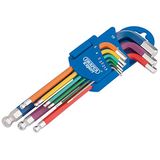 Draper 66132 metrisch gekleurd zeshoek en bal einde 9 sleutels Set