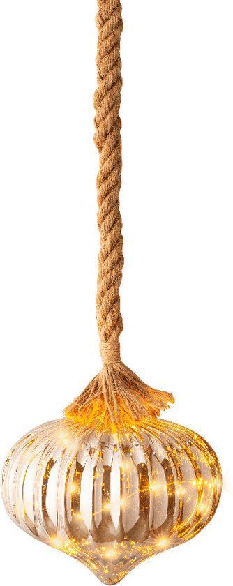 Lumineo Micro LED Glass Ornament - 20cm - Multi-color - with Lights