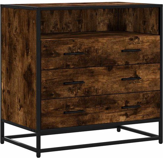 vidaXL Ladekast 70x41x70 cm bewerkt hout gerookt eikenkleurig
