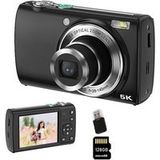 SZSMART DC408X 5K 64MP appareil photo numérique, zoom optique 5x, écran tactile, double objectif, pour vloggers + carte mémoire 128 Go