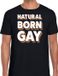 Bellatio Decorations Shoppartners Bv Natural born gay - gaypride t-shirt zwart 3D regenboog tekst voor heren - Gay pride kleding S