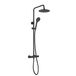 Cecipa - Colonne de douche noir - thermostatique - avec mitigeur - ensemble de douche - hauteur réglable